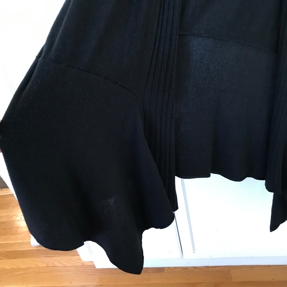 AVENUE Open Front Cascading Cardigan Black Women’s Size 22 24 - Picture 15 of 16